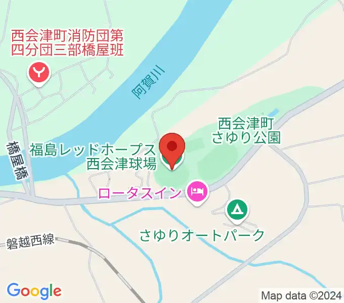 福島レッドホープス西会津球場の地図