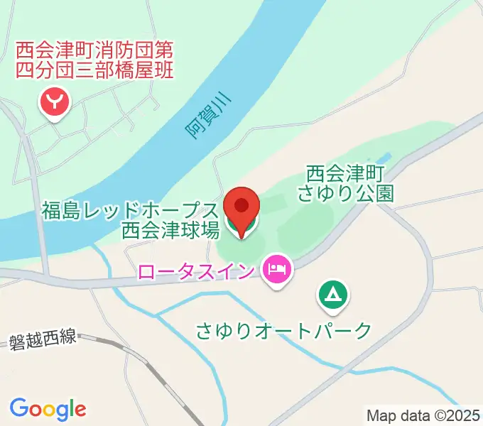 福島レッドホープス西会津球場の地図