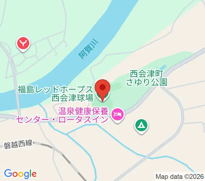 福島レッドホープス西会津球場の地図