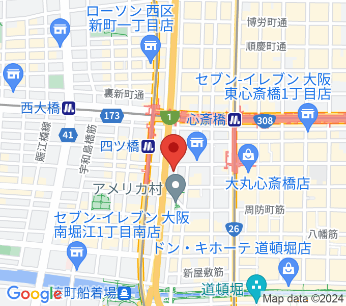 ミュージックランドKEY心斎橋店の場所