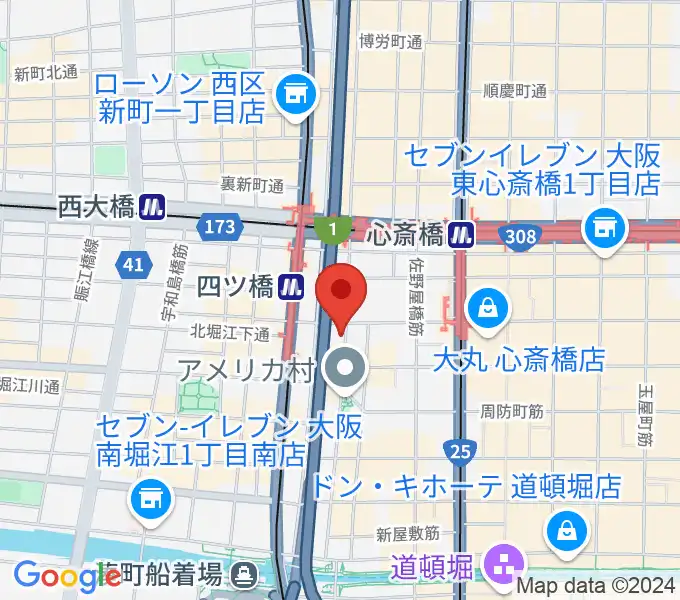 ミュージックランドKEY心斎橋店の地図