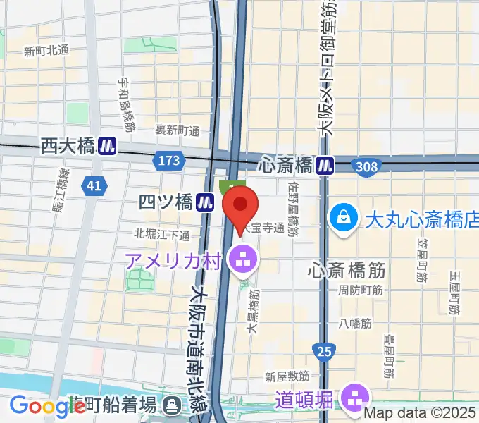 ミュージックランドKEY心斎橋店の地図
