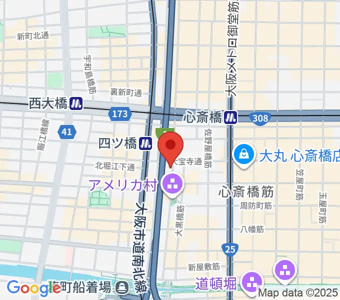ミュージックランドKEY心斎橋店の地図