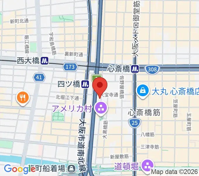 ミュージックランドKEY心斎橋店の地図