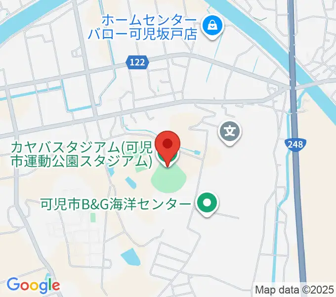 カヤバスタジアムの地図