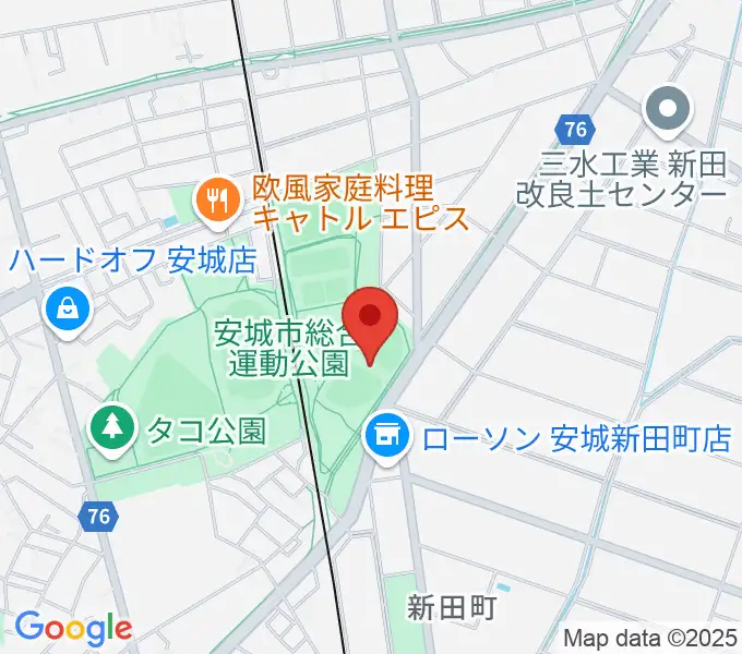 デンソーブライトペガサススタジアムの地図