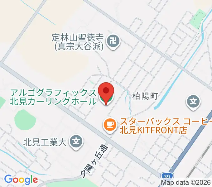 アルゴグラフィックス北見カーリングホールの地図