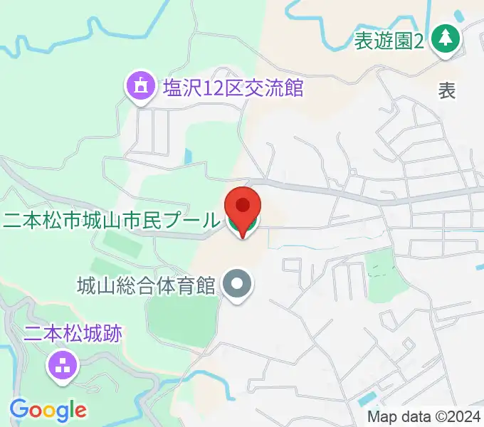 二本松しんきん城山プールの地図