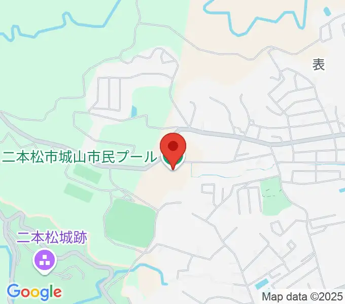 二本松しんきん城山プールの地図