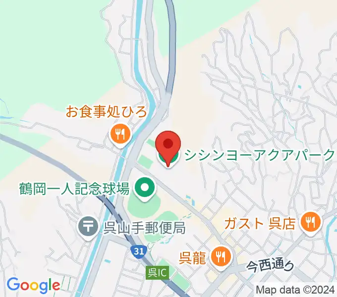 シシンヨーアクアパークの地図