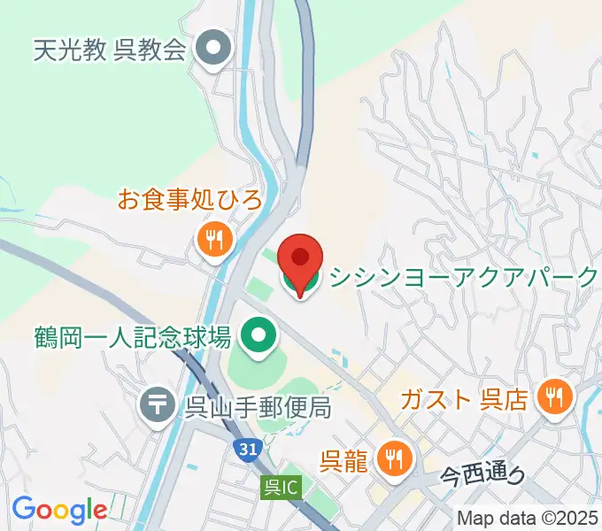 シシンヨーアクアパークの地図