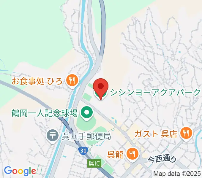 シシンヨーアクアパークの地図
