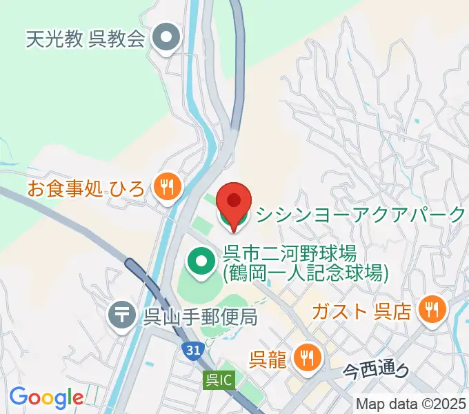 シシンヨーアクアパークの地図