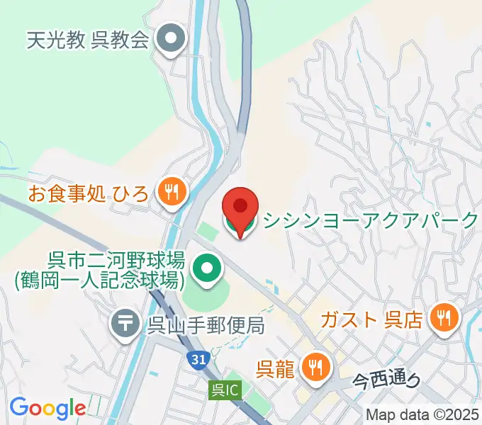 シシンヨーアクアパークの地図