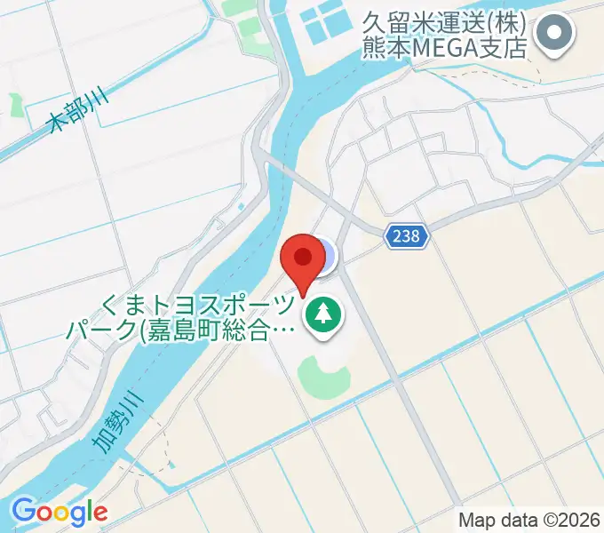 くまトヨスポーツパーク多目的競技場の地図