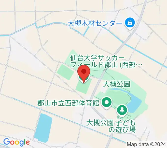 仙台大学サッカーフィールド郡山の地図