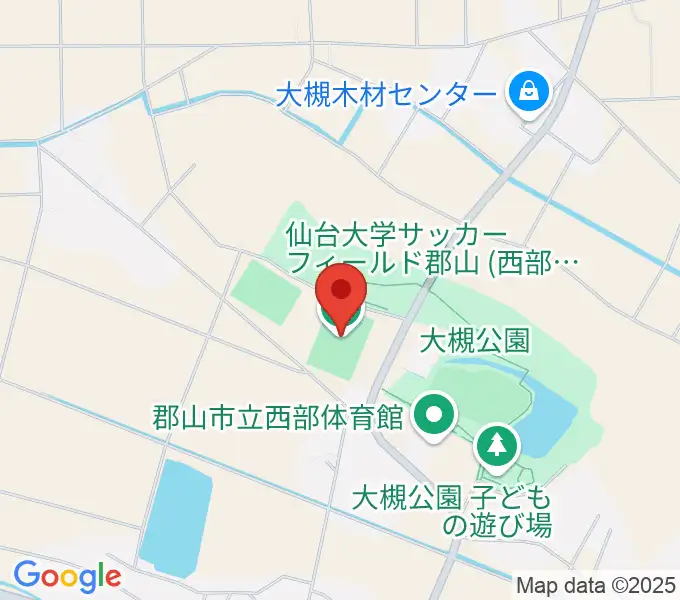 仙台大学サッカーフィールド郡山の地図