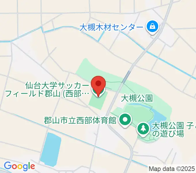 仙台大学サッカーフィールド郡山の地図