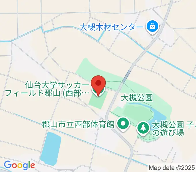 仙台大学サッカーフィールド郡山の地図
