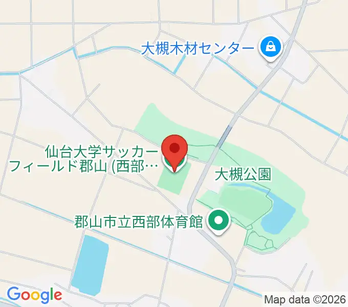 仙台大学サッカーフィールド郡山の地図
