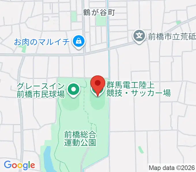 群馬電工陸上競技・サッカー場の地図