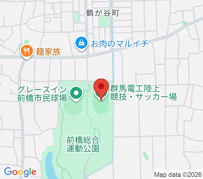 群馬電工陸上競技・サッカー場の地図