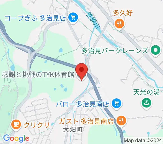 感謝と挑戦のTYK体育館の地図