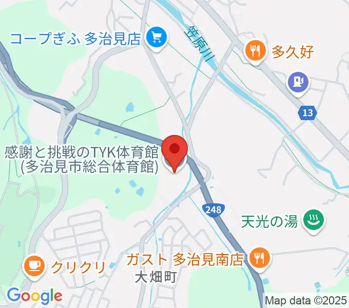 感謝と挑戦のTYK体育館の地図
