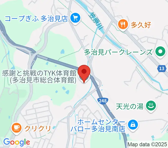 感謝と挑戦のTYK体育館の地図