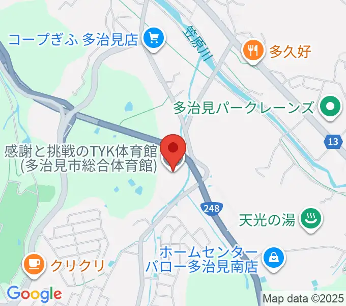 感謝と挑戦のTYK体育館の地図