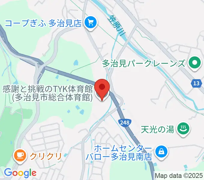 感謝と挑戦のTYK体育館の地図