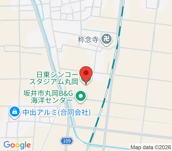 日東シンコースタジアム丸岡サッカー場の地図