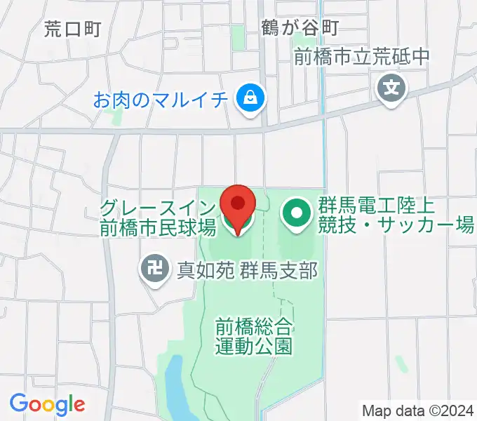 グレースイン前橋市民球場の地図