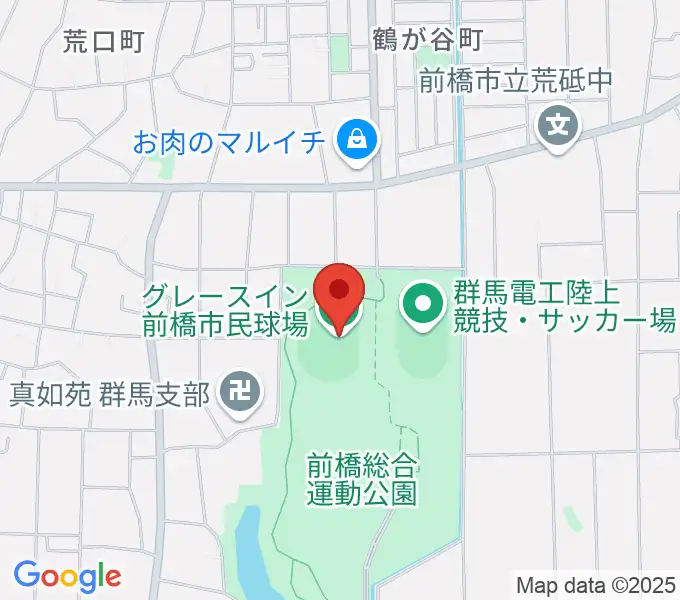 グレースイン前橋市民球場の地図
