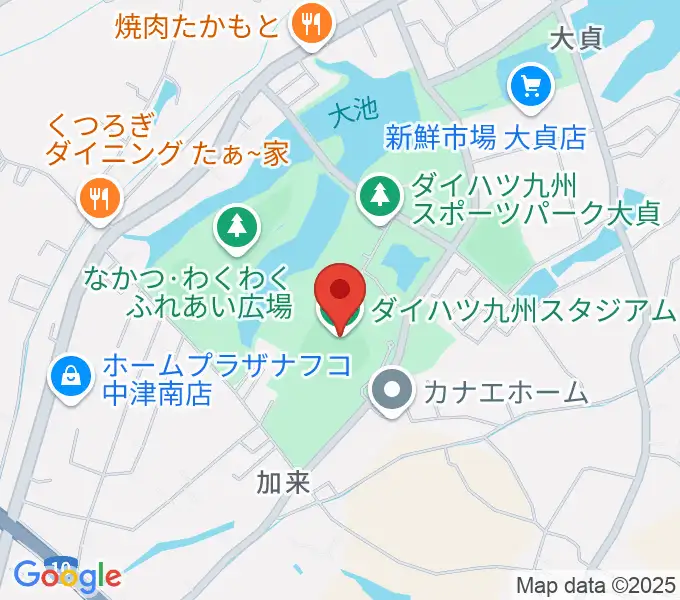 ダイハツ九州スタジアムの地図