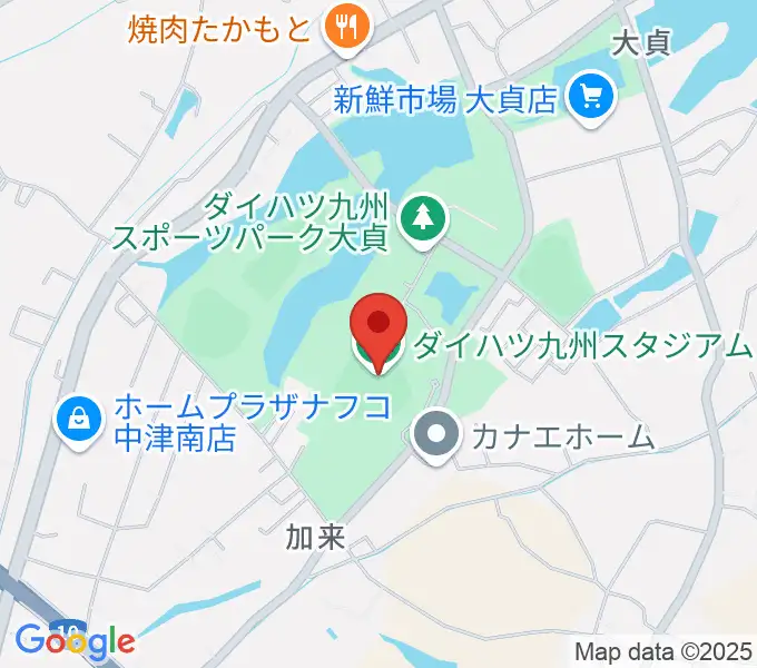 ダイハツ九州スタジアムの地図