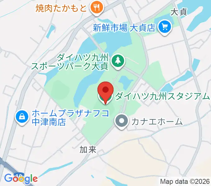 ダイハツ九州スタジアムの地図