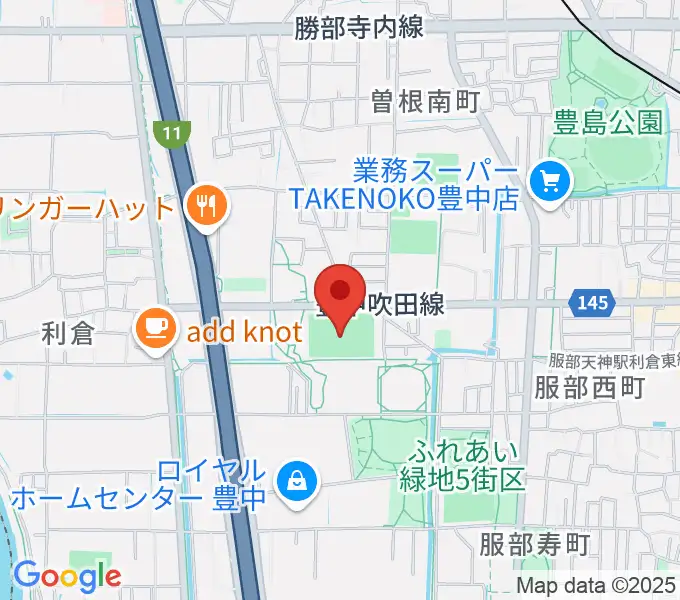 マリンフード豊中マルチグラウンドの地図