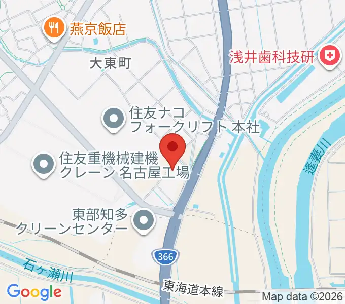 住友重機械温水プールの地図