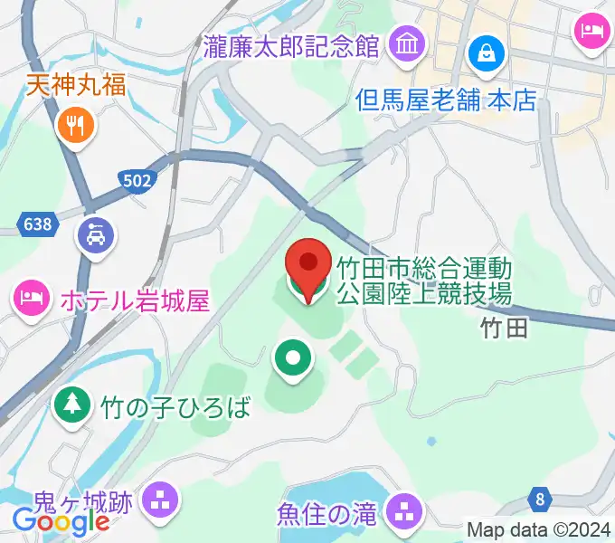 竹田丸福陸上競技場の地図