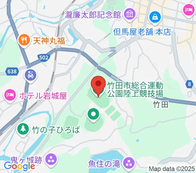 竹田丸福陸上競技場の地図