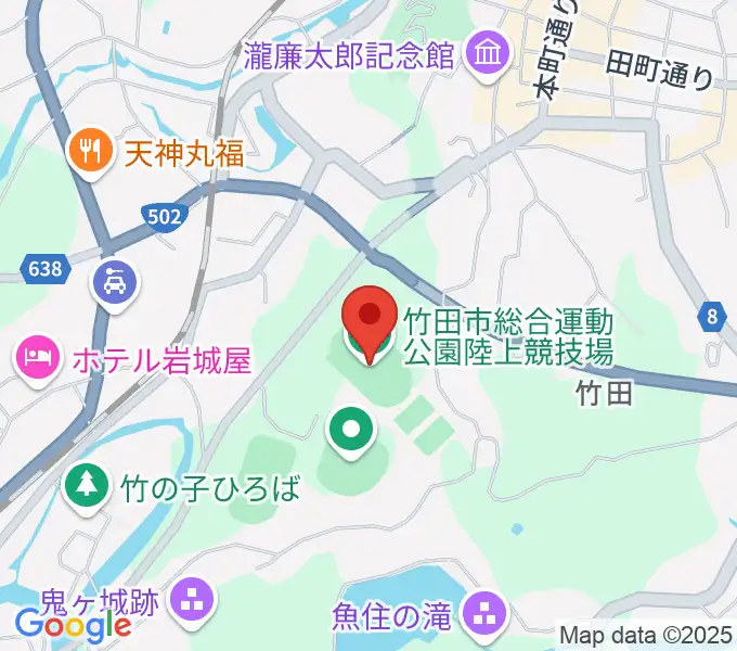 竹田丸福陸上競技場の地図