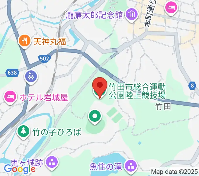 竹田丸福陸上競技場の地図