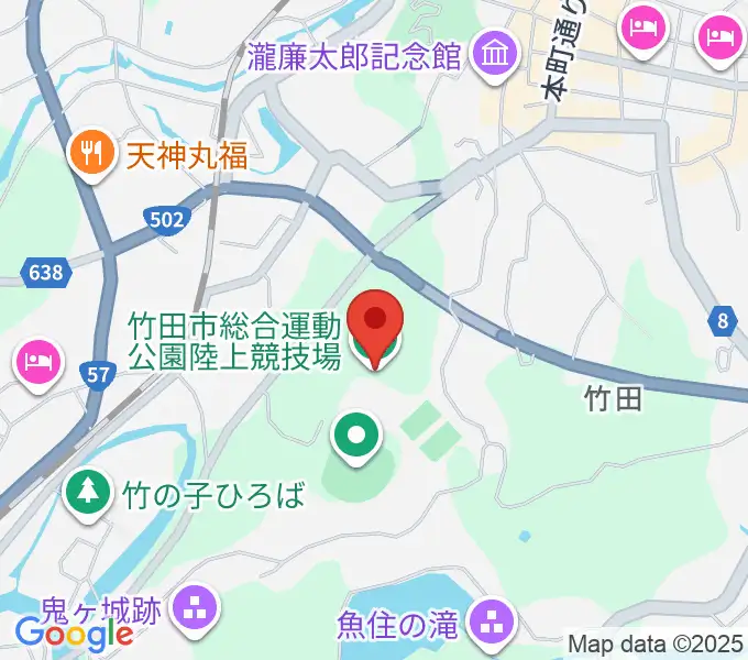竹田丸福陸上競技場の地図