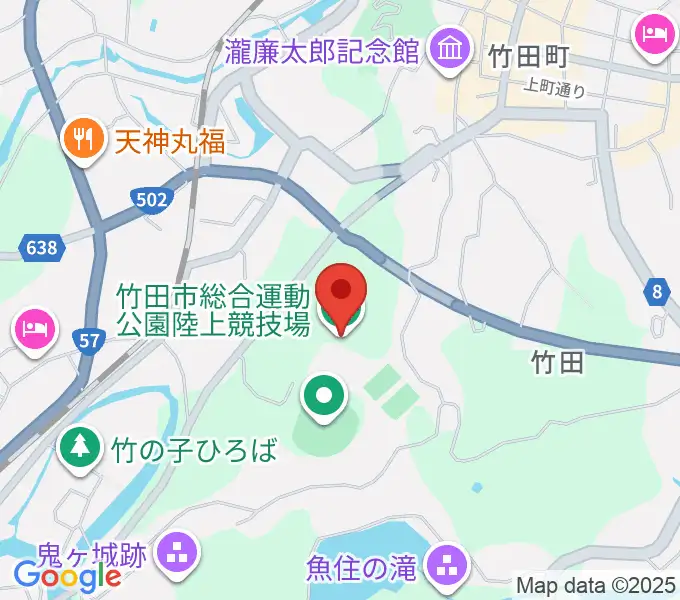 竹田丸福陸上競技場の地図