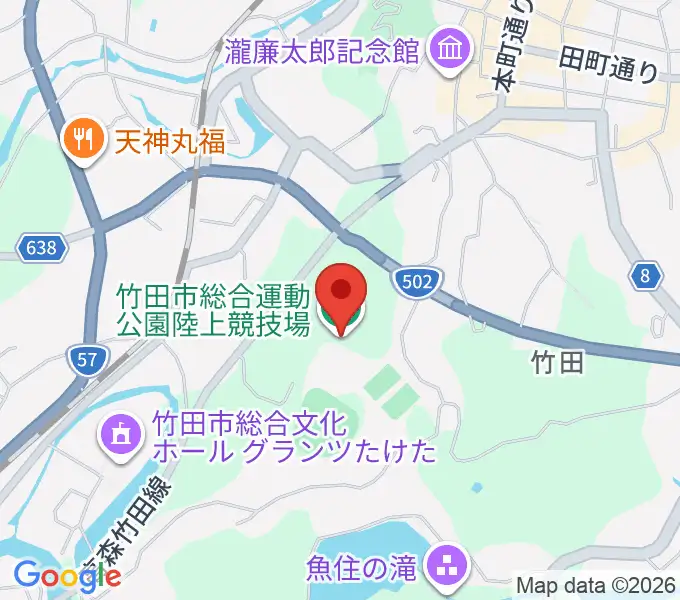 竹田丸福陸上競技場の地図