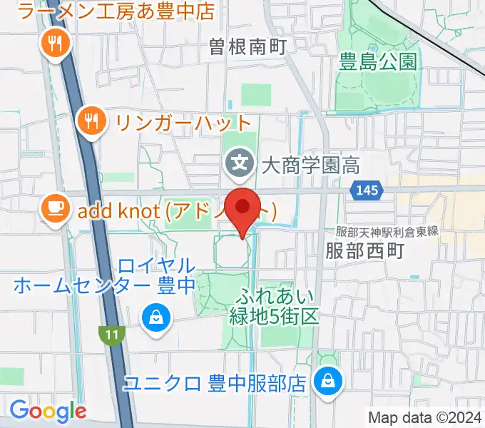 マリンフード豊中スイミングスタジアムの地図