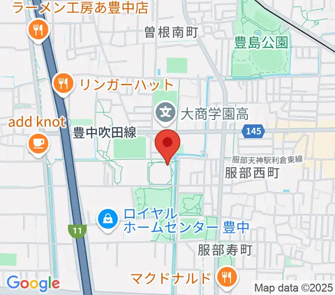 マリンフード豊中スイミングスタジアムの地図