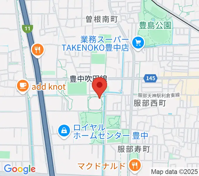 マリンフード豊中スイミングスタジアムの地図