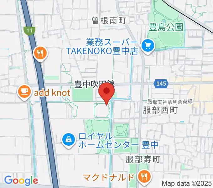 マリンフード豊中スイミングスタジアムの地図